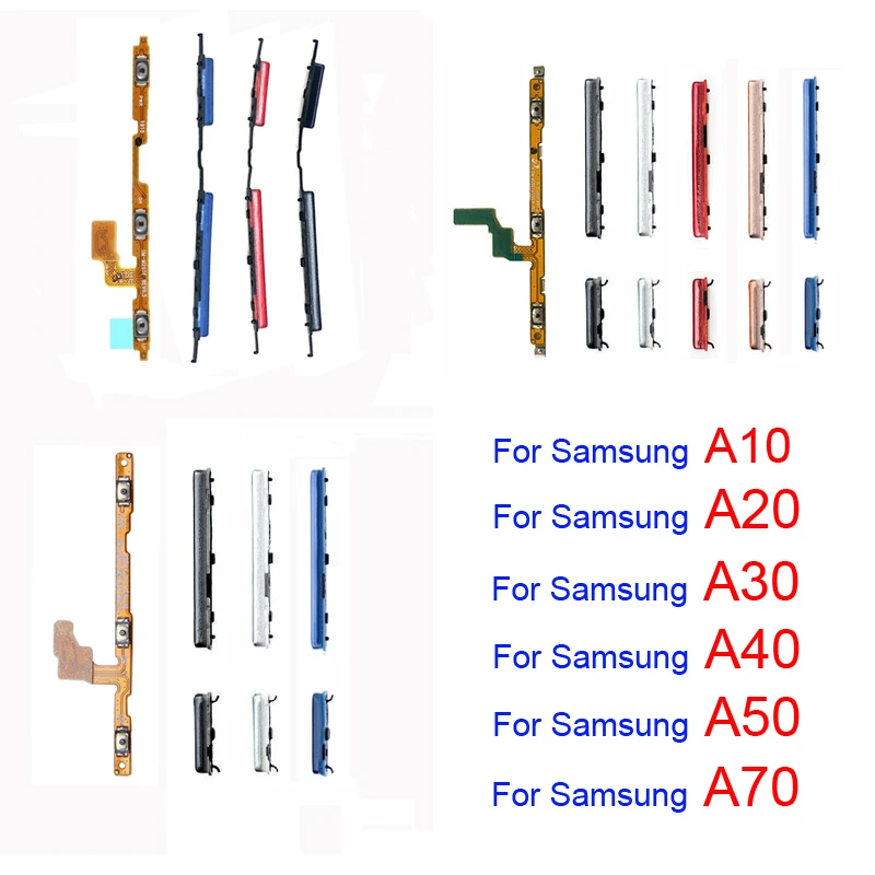 Phone Power Volume Button For Samsung Galaxy A10 A20 A30 A40 A50 A60 A70 New Housing On Off Side Key Flex Cable